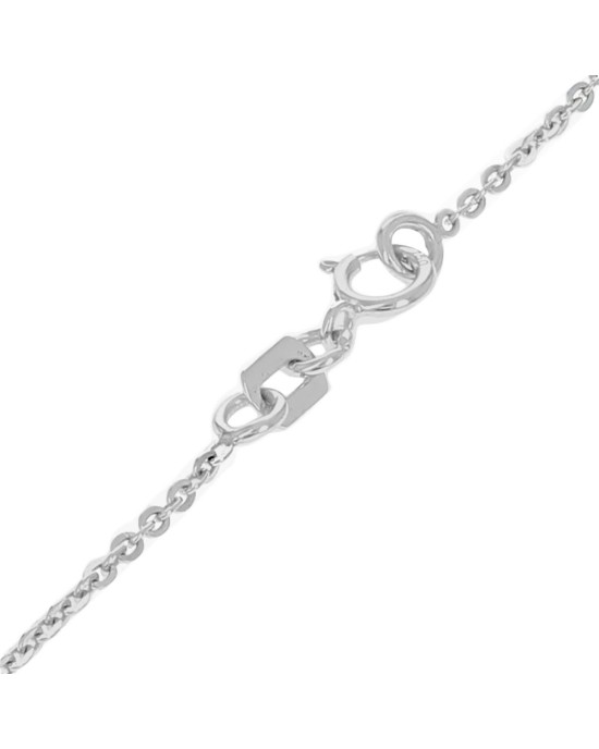 Fluted Quatrefoil Drop Necklace in White Gold